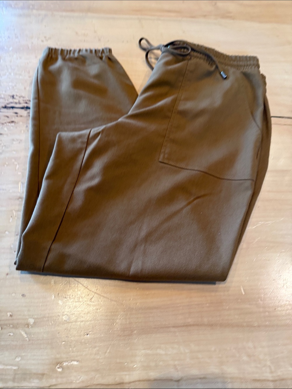 Women’s Drawstring Trouser Pants - Mustard Brown